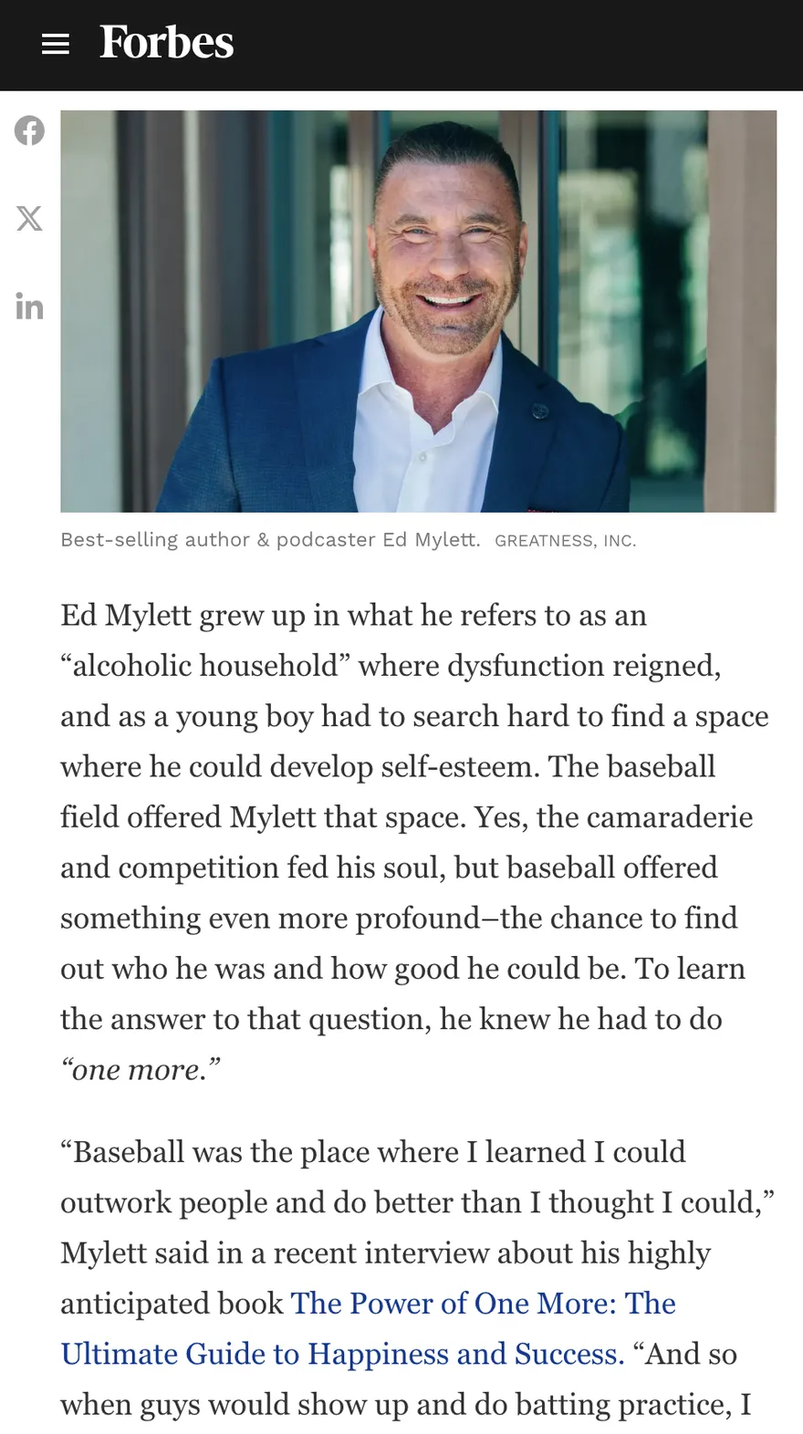 Press feature secured for Ed Mylett